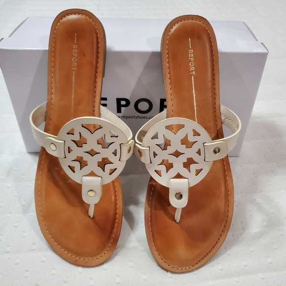 Report Genie Sandals in Bone Size 9.5 - Picture 1 of 8